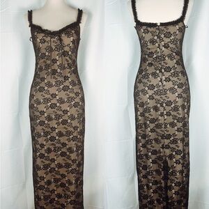 12th Tribe Black Floral Lace Slip